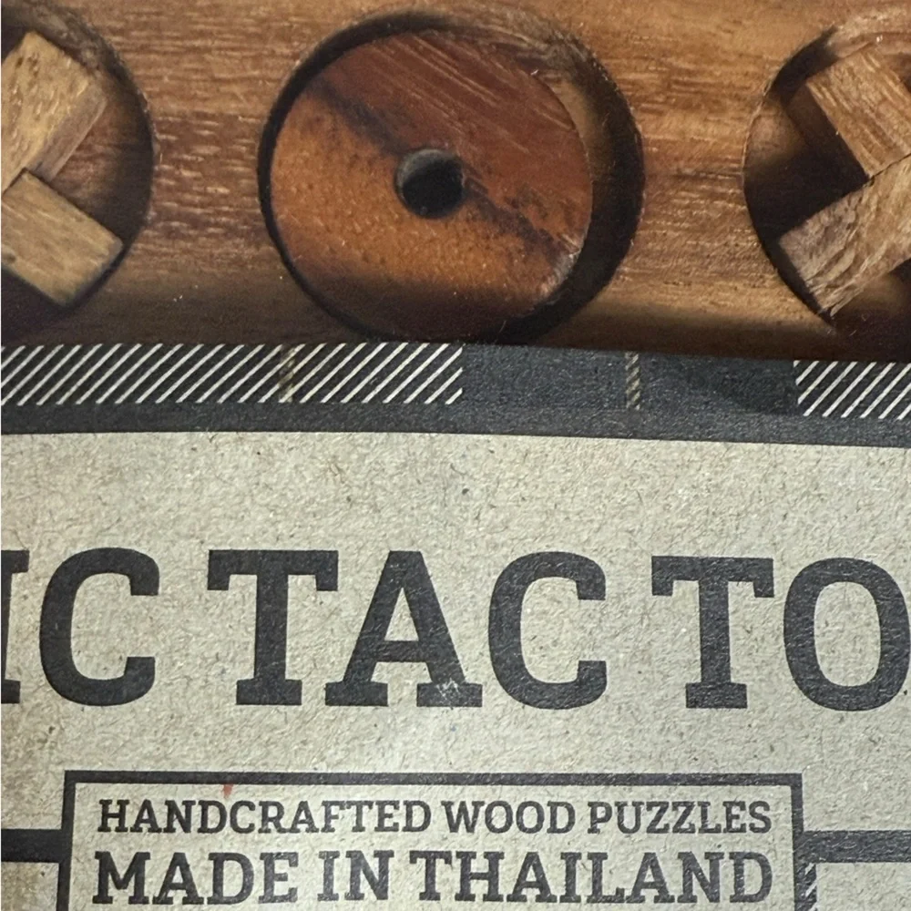 Tic Tac Toe Handcrafted Wood Puzzle – Made In Thailand